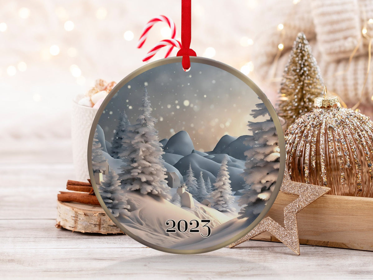 Christmas 2024 Ornament, Christmas Decoration, Holiday Gift Idea, Heirloom Keepsake, Round Ceramic, Gift Exchange, Gift Idea, X-Mas Ornament
