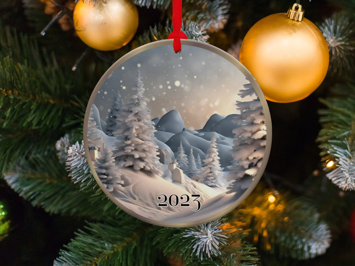 Christmas 2024 Ornament, Christmas Decoration, Holiday Gift Idea, Heirloom Keepsake, Round Ceramic, Gift Exchange, Gift Idea, X-Mas Ornament