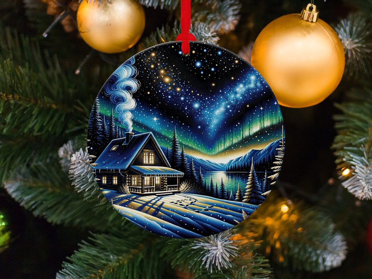 Christmas 2024 Ornament, Christmas Decoration, Holiday Gift Idea, Heirloom Keepsake, Round Ceramic, Gift Exchange, Gift Idea, Xmas Village
