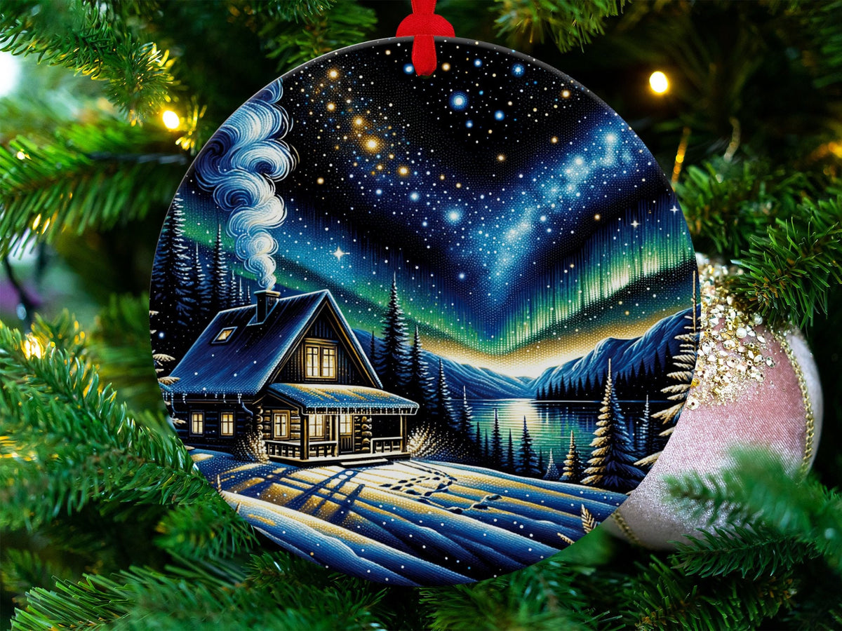 Christmas 2024 Ornament, Christmas Decoration, Holiday Gift Idea, Heirloom Keepsake, Round Ceramic, Gift Exchange, Gift Idea, Xmas Village