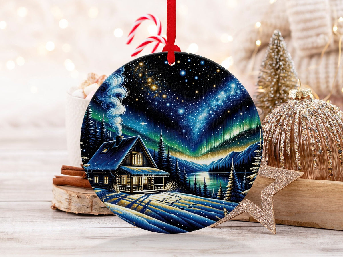 Christmas 2024 Ornament, Christmas Decoration, Holiday Gift Idea, Heirloom Keepsake, Round Ceramic, Gift Exchange, Gift Idea, Xmas Village