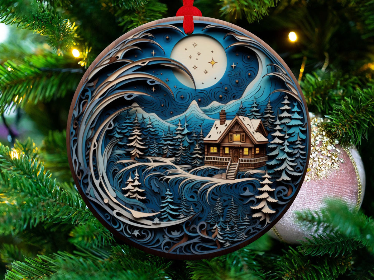 Christmas 2024 Ornament, Christmas Decoration, Holiday Gift Idea, Heirloom Keepsake, Round Ceramic, Gift Exchange, Gift Idea, Xmas Scene