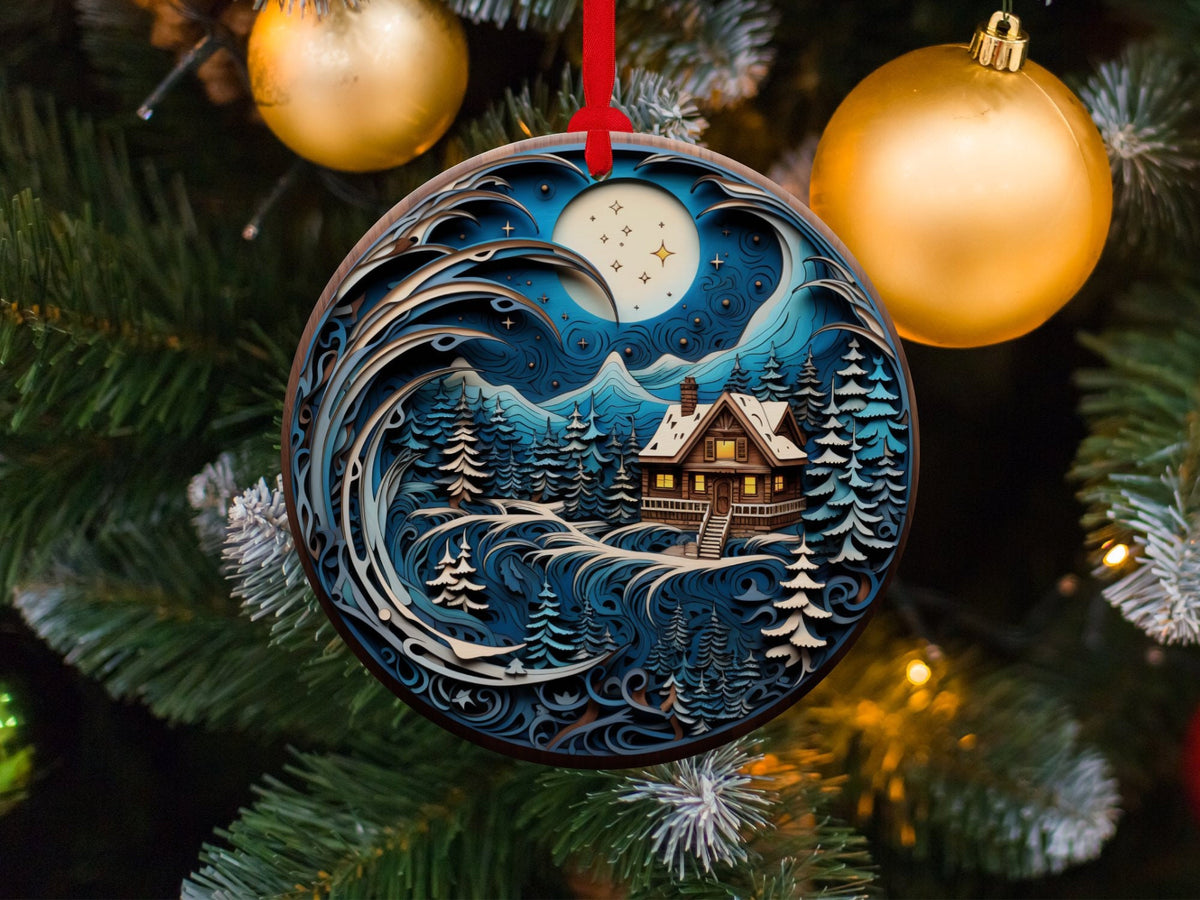 Christmas 2024 Ornament, Christmas Decoration, Holiday Gift Idea, Heirloom Keepsake, Round Ceramic, Gift Exchange, Gift Idea, Xmas Scene