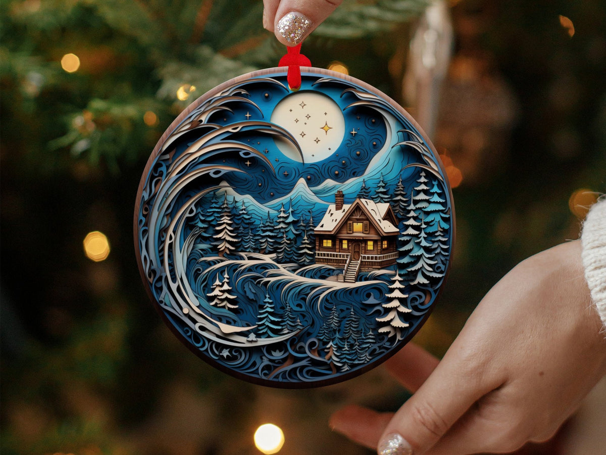 Christmas 2024 Ornament, Christmas Decoration, Holiday Gift Idea, Heirloom Keepsake, Round Ceramic, Gift Exchange, Gift Idea, Xmas Scene