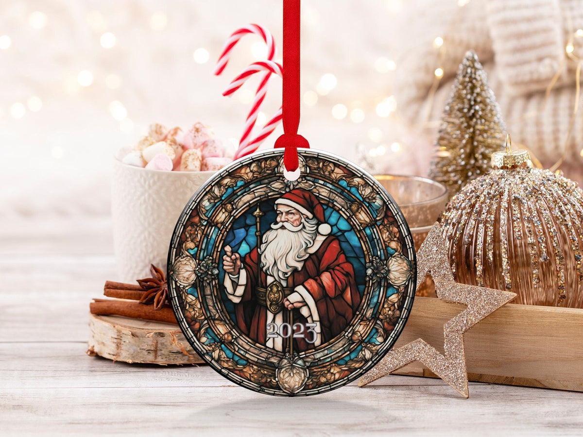 Christmas 2024 Ornament, Christmas Decoration, Holiday Gift Idea, Heirloom Keepsake, Round Ceramic, Gift Exchange, Gift Idea, Xmas Tree