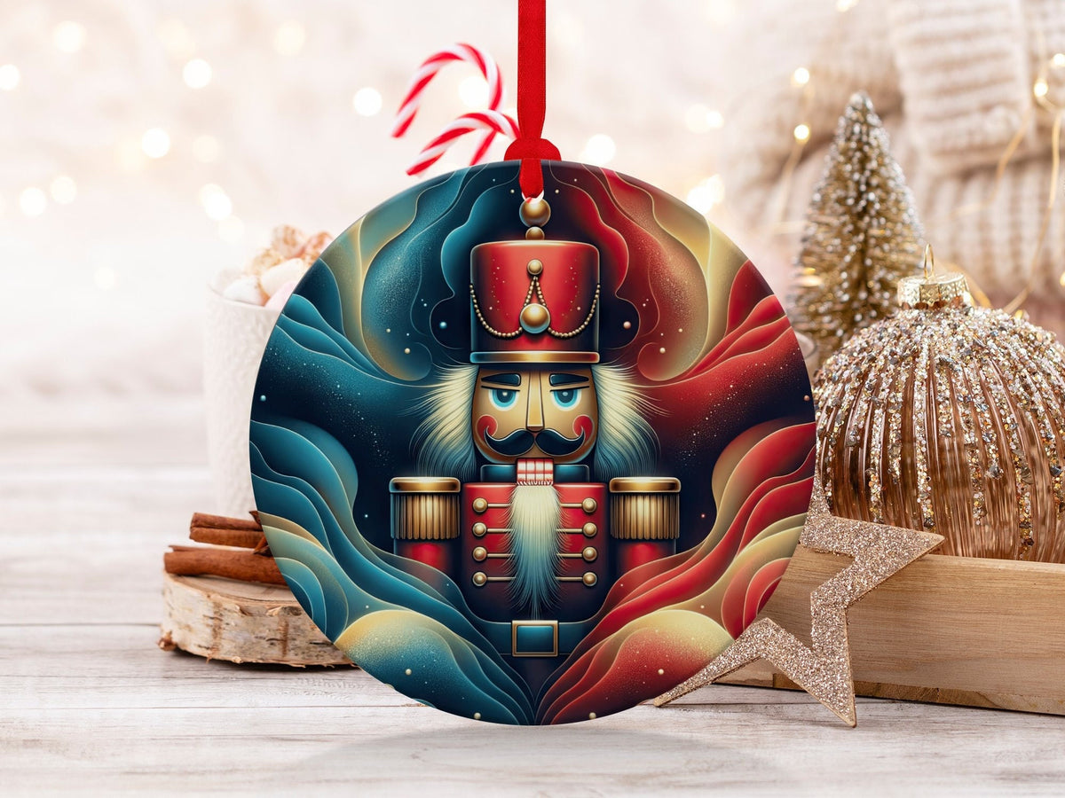 Christmas 2023 Ornament, Christmas Decoration, Holiday Gift Idea, Heirloom Keepsake, Round Ceramic, Gift Exchange, Gift Idea, Nutcracker