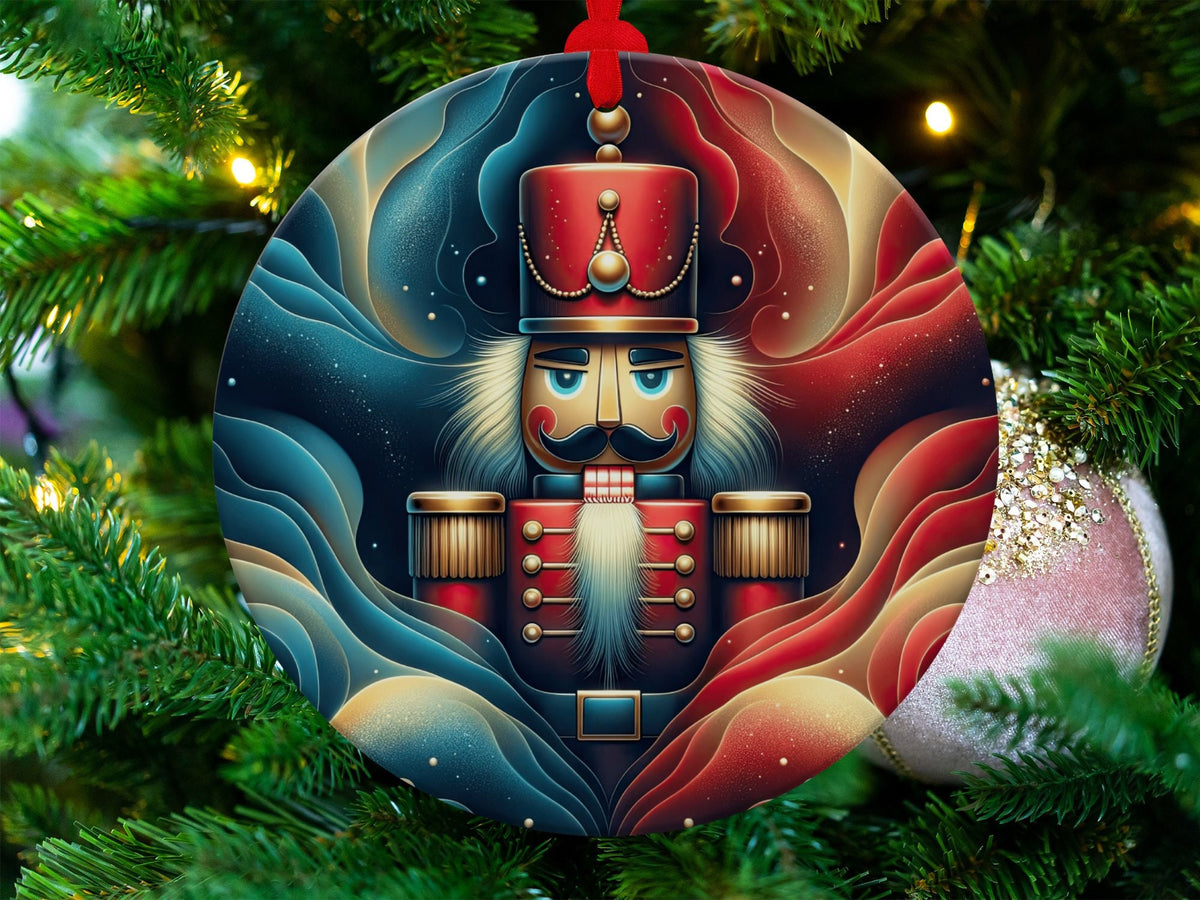 Christmas 2023 Ornament, Christmas Decoration, Holiday Gift Idea, Heirloom Keepsake, Round Ceramic, Gift Exchange, Gift Idea, Nutcracker