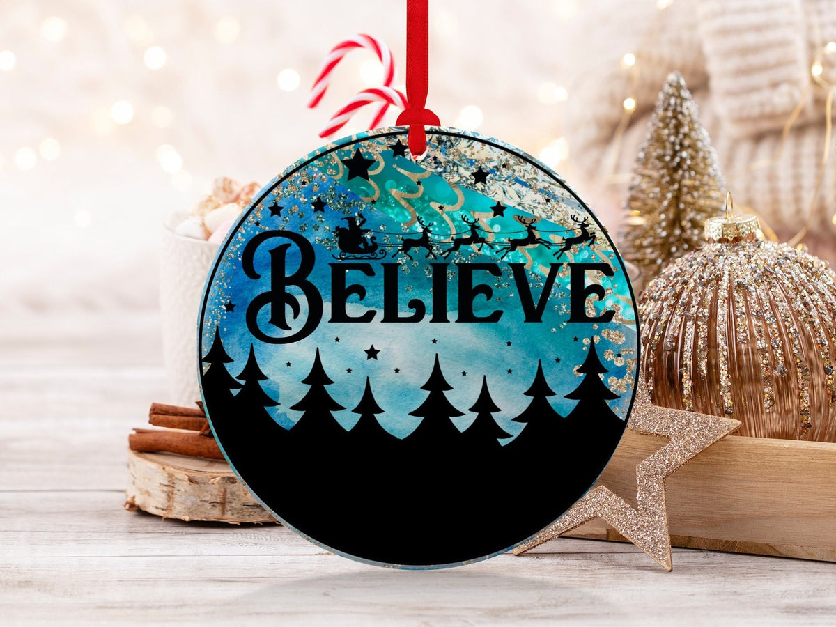 Christmas 2024 Ornament, Christmas Decoration, Holiday Gift Idea, Heirloom Keepsake, Round Ceramic, Gift Exchange, Gift Idea, Believe