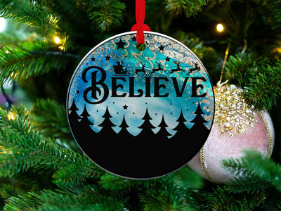 Christmas 2024 Ornament, Christmas Decoration, Holiday Gift Idea, Heirloom Keepsake, Round Ceramic, Gift Exchange, Gift Idea, Believe