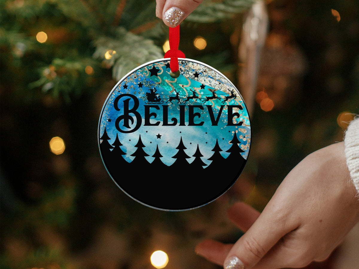 Christmas 2024 Ornament, Christmas Decoration, Holiday Gift Idea, Heirloom Keepsake, Round Ceramic, Gift Exchange, Gift Idea, Believe