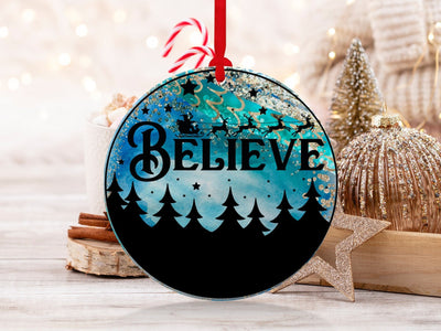 Christmas 2024 Ornament, Christmas Decoration, Holiday Gift Idea, Heirloom Keepsake, Round Ceramic, Gift Exchange, Gift Idea, Believe