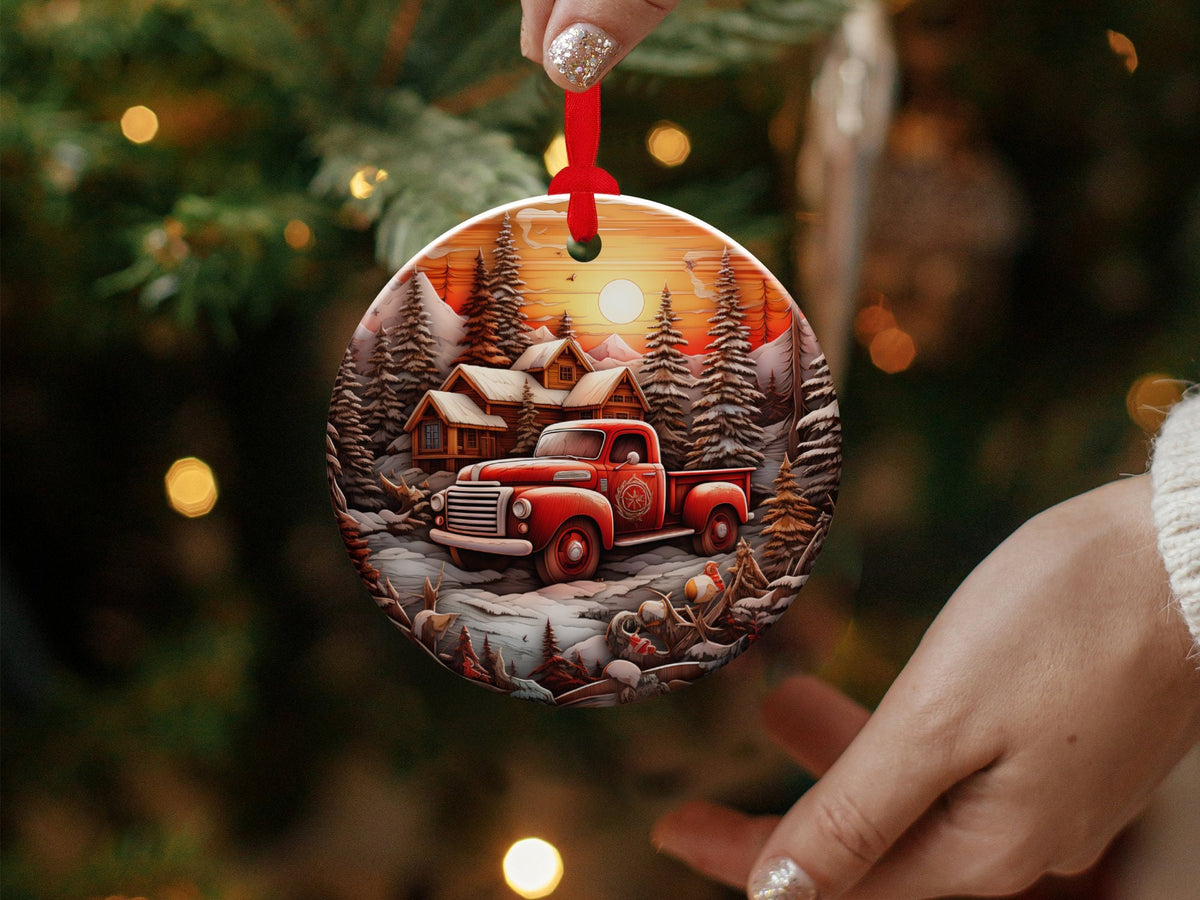 Christmas 2023 Ornament, Christmas Decoration, Holiday Gift Idea, Heirloom Keepsake, Round Ceramic, Gift Exchange, Gift Idea, Xmas Track