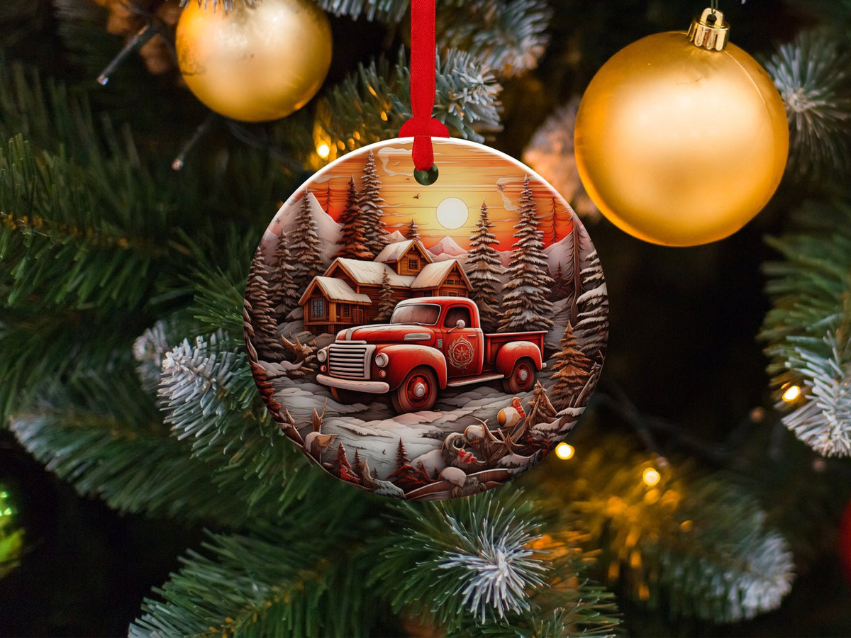 Christmas 2023 Ornament, Christmas Decoration, Holiday Gift Idea, Heirloom Keepsake, Round Ceramic, Gift Exchange, Gift Idea, Xmas Track