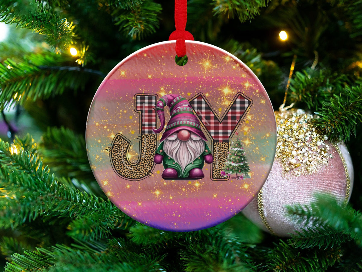 Christmas 2024 Ornament, Christmas Decoration, Holiday Gift Idea, Heirloom Keepsake, Round Ceramic, Gift Exchange, Gift Idea, Gnome