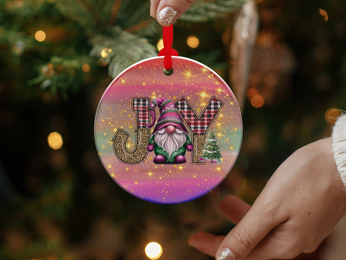 Christmas 2024 Ornament, Christmas Decoration, Holiday Gift Idea, Heirloom Keepsake, Round Ceramic, Gift Exchange, Gift Idea, Gnome