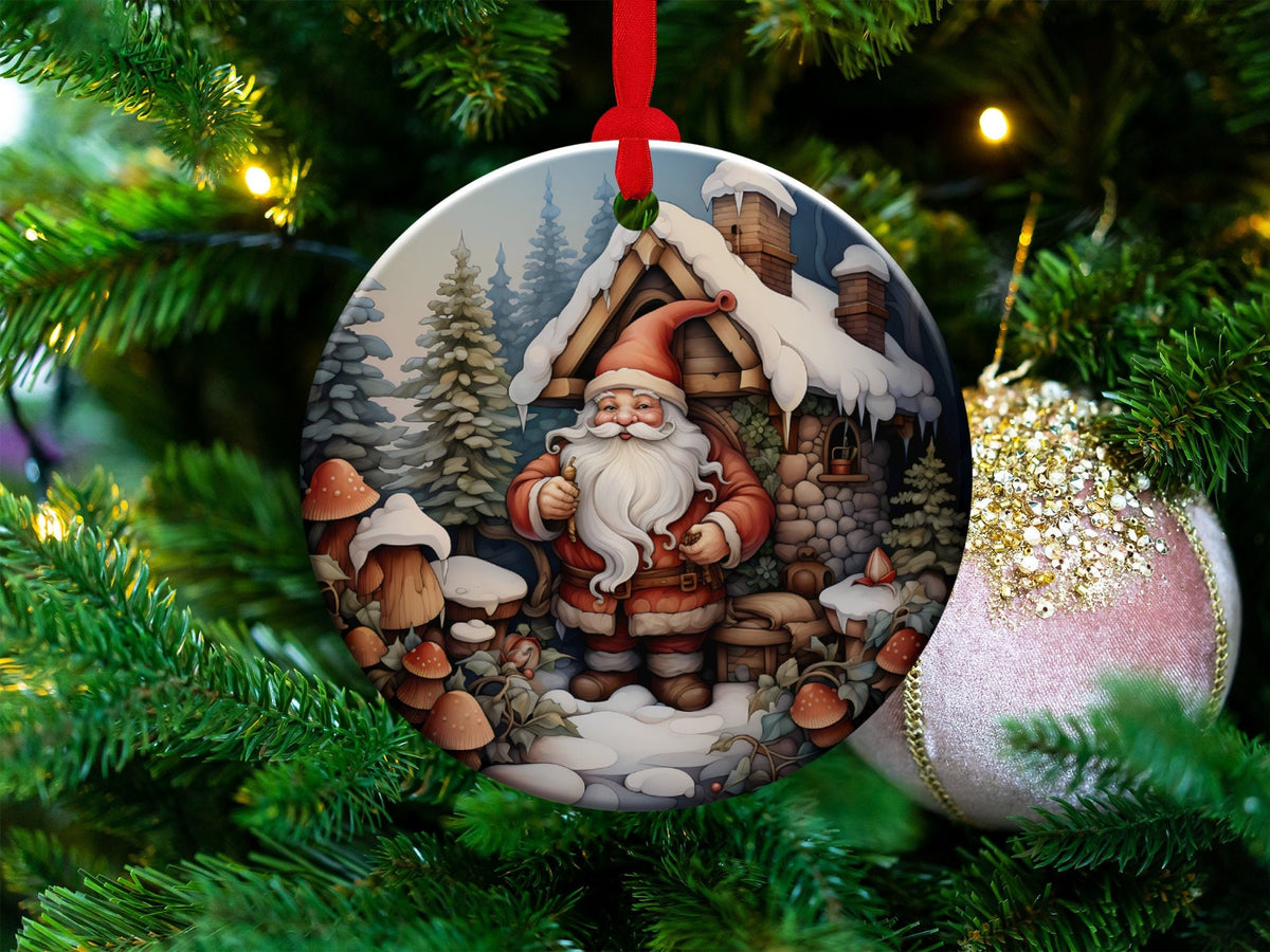 Christmas 2024 Ornament, Christmas Decoration, Holiday Gift Idea, Heirloom Keepsake, Round Ceramic, Gift Exchange, Gift Idea, Santa Claus