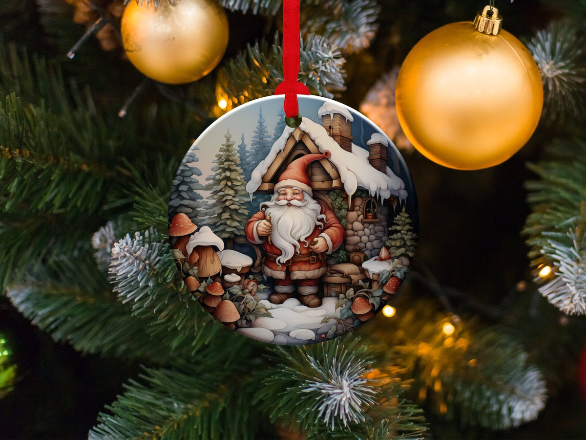 Christmas 2024 Ornament, Christmas Decoration, Holiday Gift Idea, Heirloom Keepsake, Round Ceramic, Gift Exchange, Gift Idea, Santa Claus