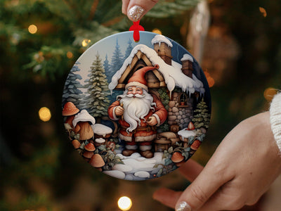 Christmas 2024 Ornament, Christmas Decoration, Holiday Gift Idea, Heirloom Keepsake, Round Ceramic, Gift Exchange, Gift Idea, Santa Claus