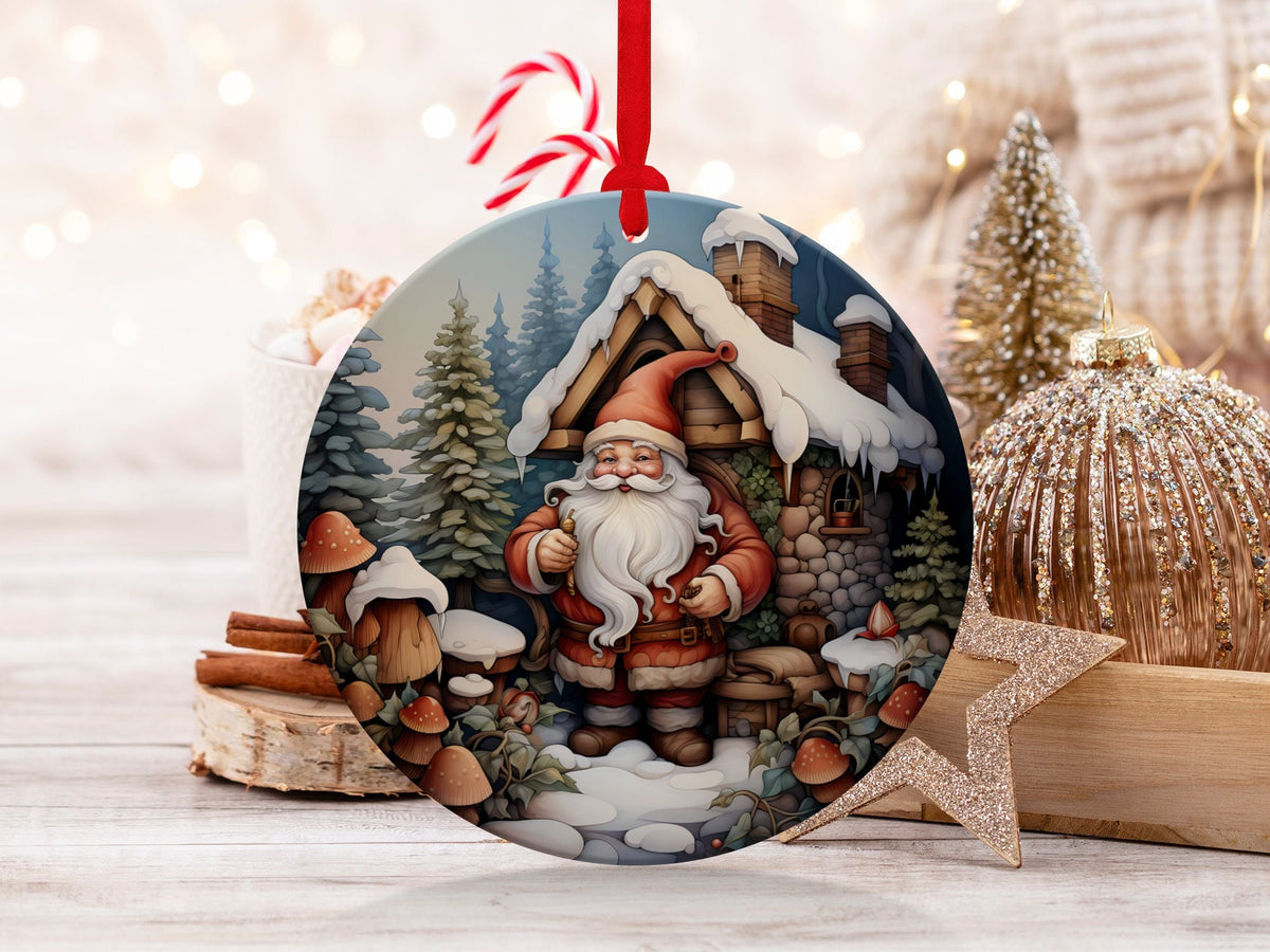 Christmas 2024 Ornament, Christmas Decoration, Holiday Gift Idea, Heirloom Keepsake, Round Ceramic, Gift Exchange, Gift Idea, Santa Claus