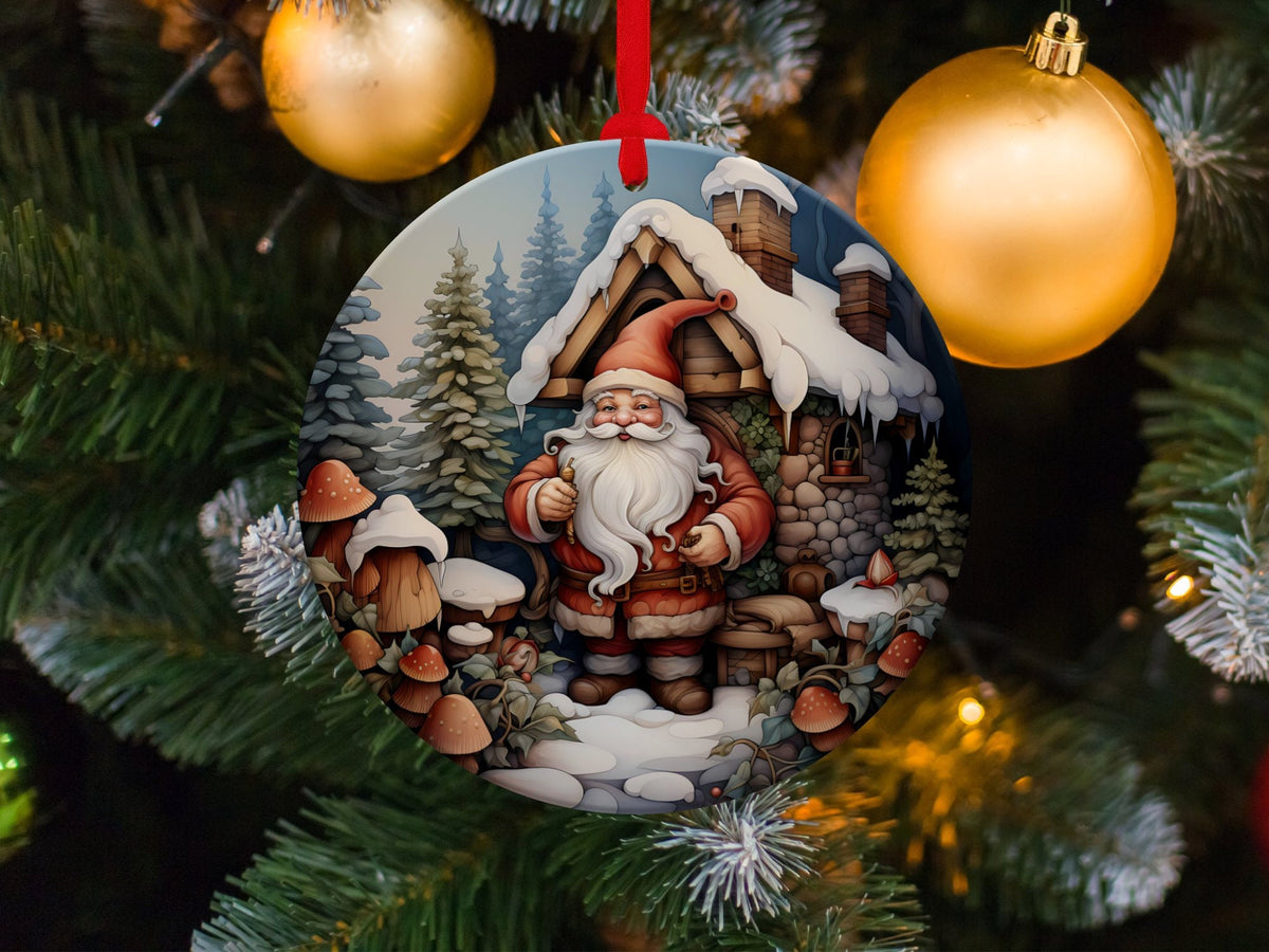 Christmas 2024 Ornament, Christmas Decoration, Holiday Gift Idea, Heirloom Keepsake, Round Ceramic, Gift Exchange, Gift Idea, Santa Claus