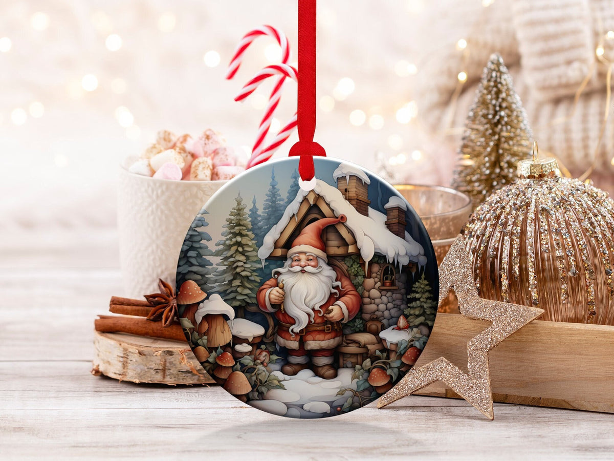Christmas 2024 Ornament, Christmas Decoration, Holiday Gift Idea, Heirloom Keepsake, Round Ceramic, Gift Exchange, Gift Idea, Santa Claus