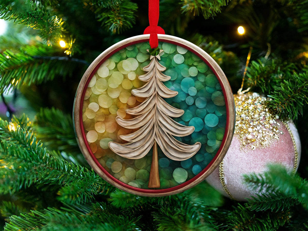 Christmas 2024 Ornament, Christmas Decoration, Holiday Gift Idea, Heirloom Keepsake, Round Ceramic, Gift Exchange, Gift Idea, X-Mas Tree