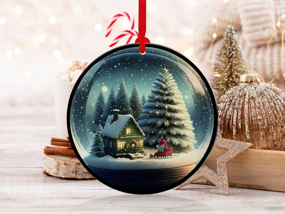 Christmas 2023 Ornament, Christmas Decoration, Holiday Gift Idea, Heirloom Keepsake, Round Ceramic, Gift Exchange, Gift Idea,