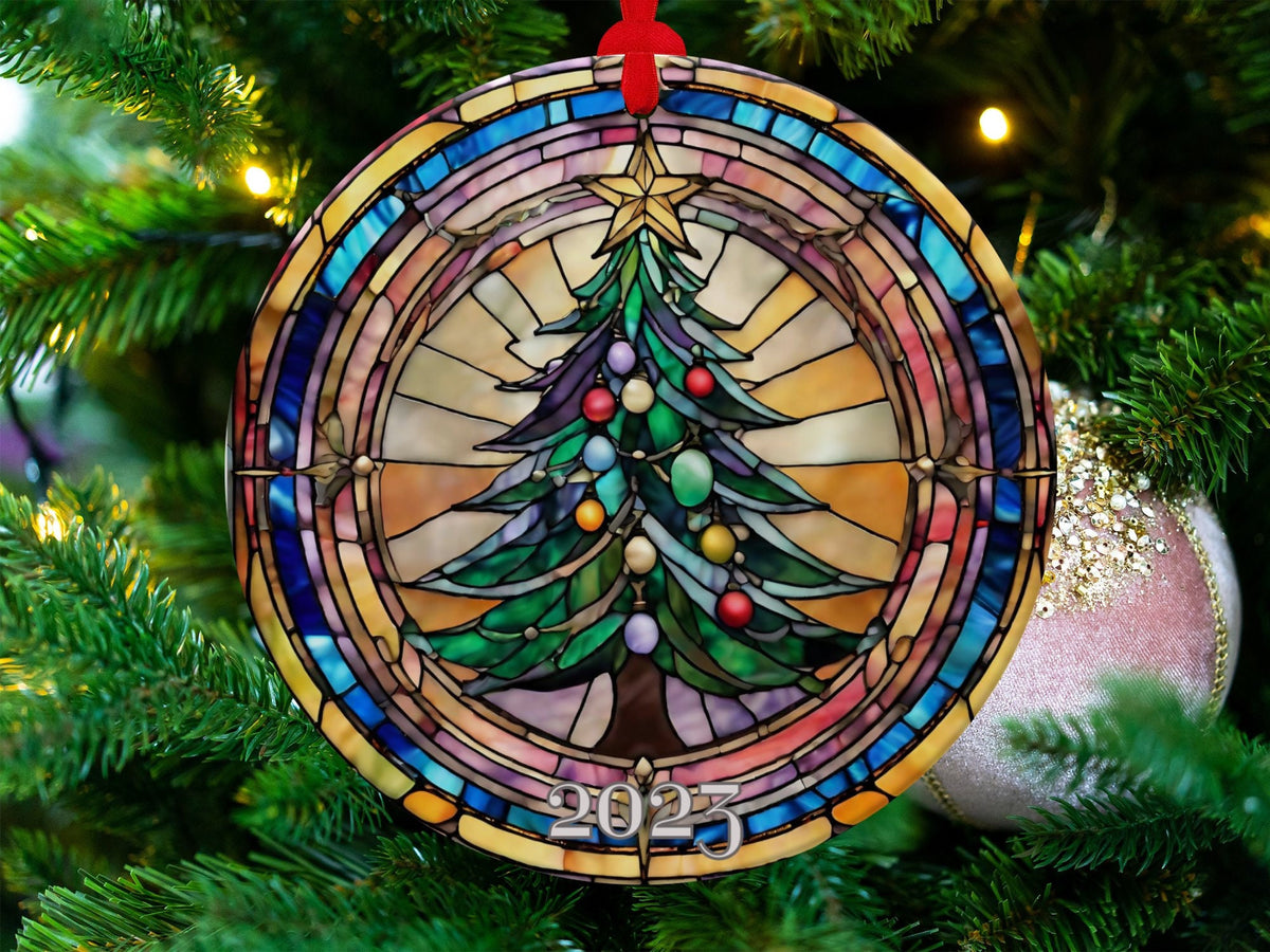 Christmas 2024 Ornament, Christmas Decoration, Holiday Gift Idea, Heirloom Keepsake, Round Ceramic, Gift Exchange, Gift Idea, Xmas Tree