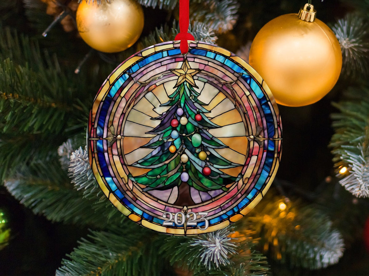 Christmas 2024 Ornament, Christmas Decoration, Holiday Gift Idea, Heirloom Keepsake, Round Ceramic, Gift Exchange, Gift Idea, Xmas Tree