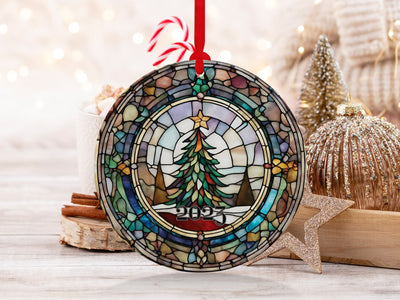 Christmas 2024 Ornament, Christmas Decoration, Holiday Gift Idea, Heirloom Keepsake, Round Ceramic, Gift Exchange, Gift Idea, Xmas Tree