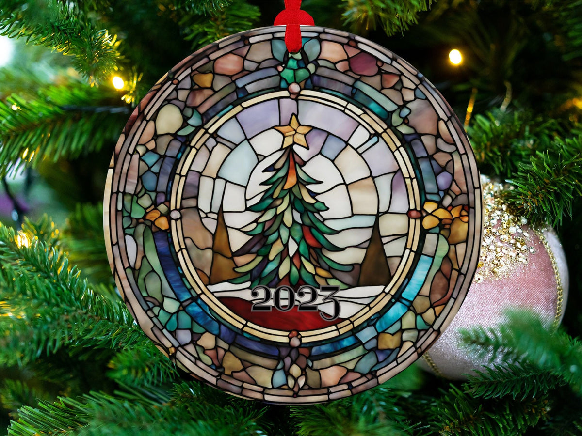 Christmas 2024 Ornament, Christmas Decoration, Holiday Gift Idea, Heirloom Keepsake, Round Ceramic, Gift Exchange, Gift Idea, Xmas Tree