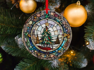 Christmas 2024 Ornament, Christmas Decoration, Holiday Gift Idea, Heirloom Keepsake, Round Ceramic, Gift Exchange, Gift Idea, Xmas Tree