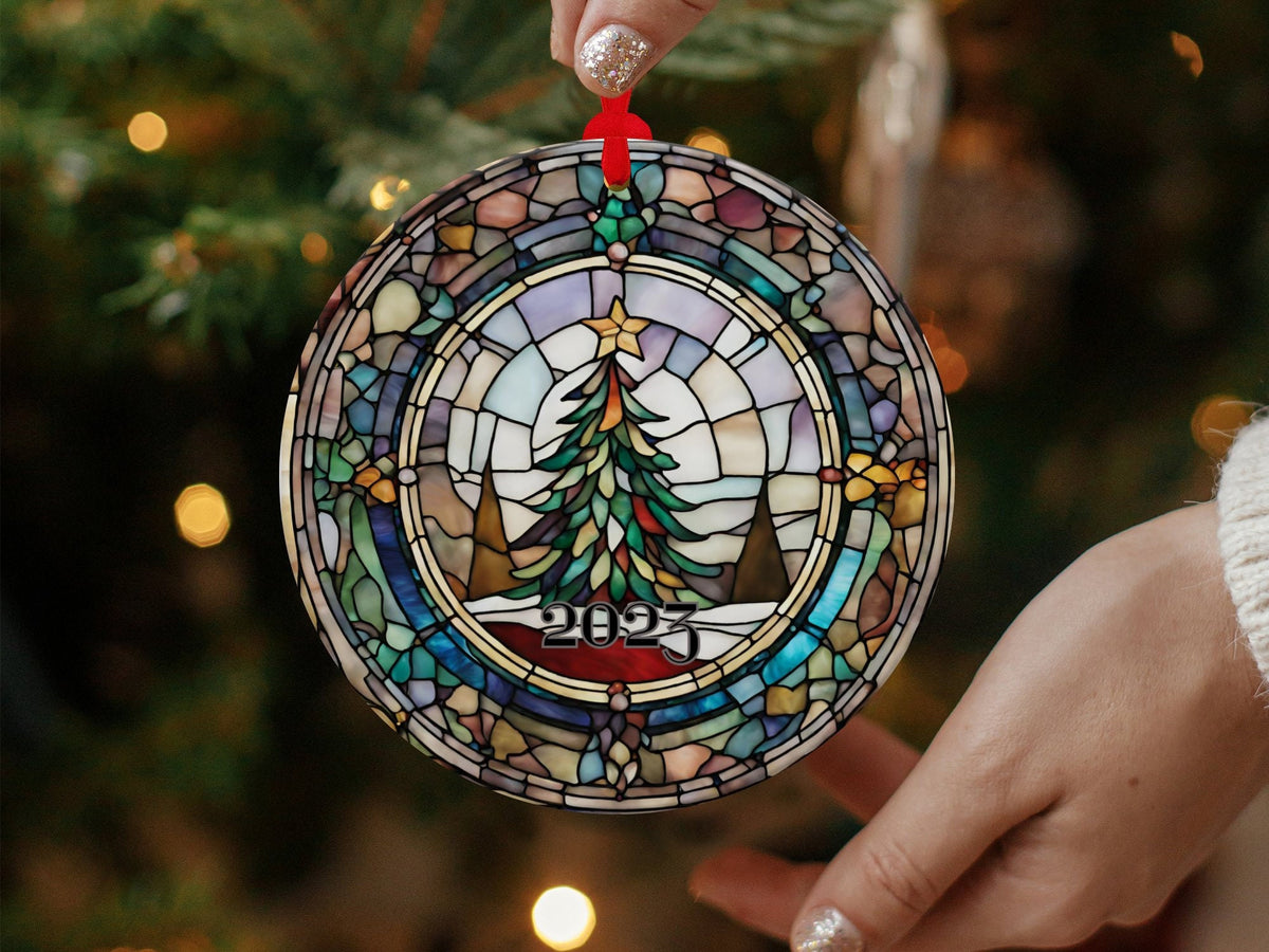Christmas 2024 Ornament, Christmas Decoration, Holiday Gift Idea, Heirloom Keepsake, Round Ceramic, Gift Exchange, Gift Idea, Xmas Tree