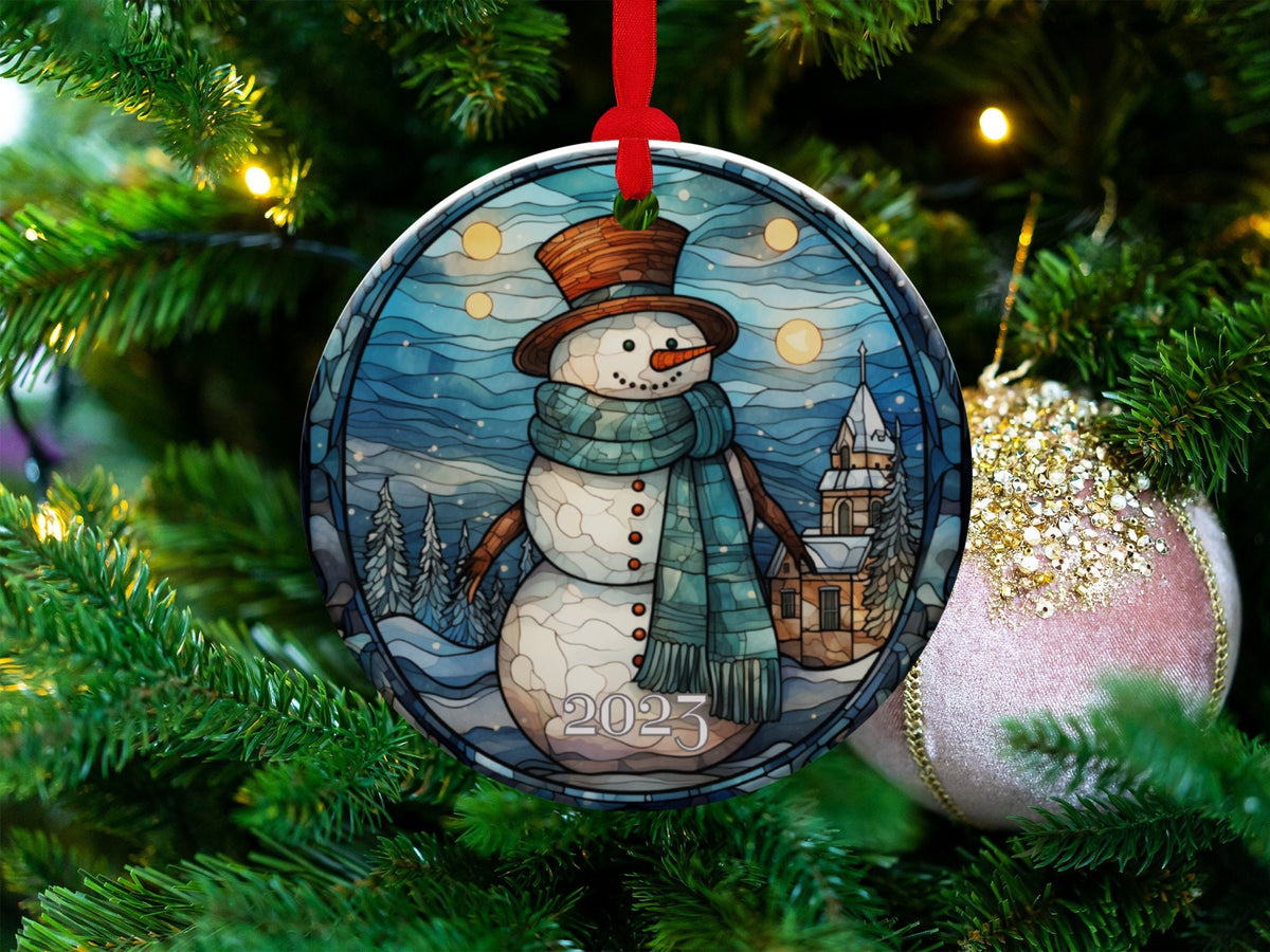 Christmas 2024 Ornament, Christmas Decoration, Holiday Gift Idea, Heirloom Keepsake, Round Ceramic, Gift Exchange, Gift Idea, Xmas Tree