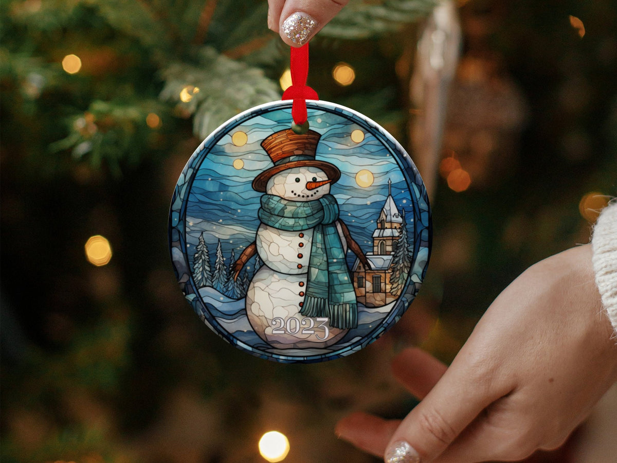 Christmas 2024 Ornament, Christmas Decoration, Holiday Gift Idea, Heirloom Keepsake, Round Ceramic, Gift Exchange, Gift Idea, Xmas Tree