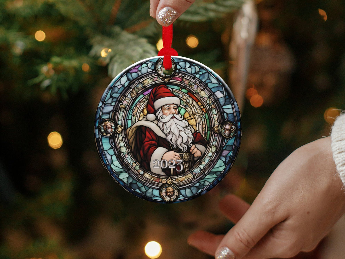 Christmas 2024 Ornament, Christmas Decoration, Holiday Gift Idea, Heirloom Keepsake, Round Ceramic, Gift Exchange, Gift Idea, Xmas Tree