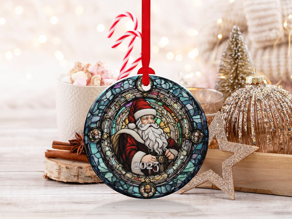 Christmas 2024 Ornament, Christmas Decoration, Holiday Gift Idea, Heirloom Keepsake, Round Ceramic, Gift Exchange, Gift Idea, Xmas Tree