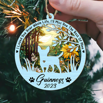 Dog Memorial Suncatcher Personalized Ornament - Loss Of Pet Sympathy Gift - Handmade Custom Name And Dog Breed Decor, Engraved Dog Lovers Gift