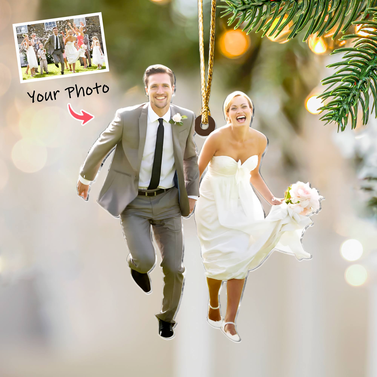 You And Me Couple Ornament - Personalized Photo Mica Ornament - Christmas Gift For Couple, Wife, Husband, Boyfriend, Girlfriend