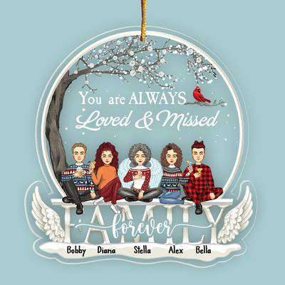 Christmas In Heaven Ornament - You're Always Loved & Missed Personalized Memorial Acrylic Ornament