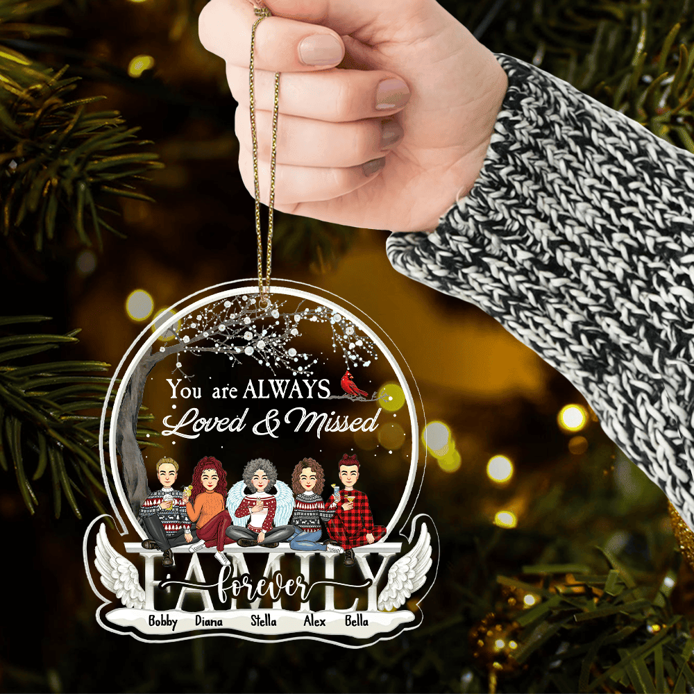 Christmas In Heaven Ornament - You're Always Loved & Missed Personalized Memorial Acrylic Ornament