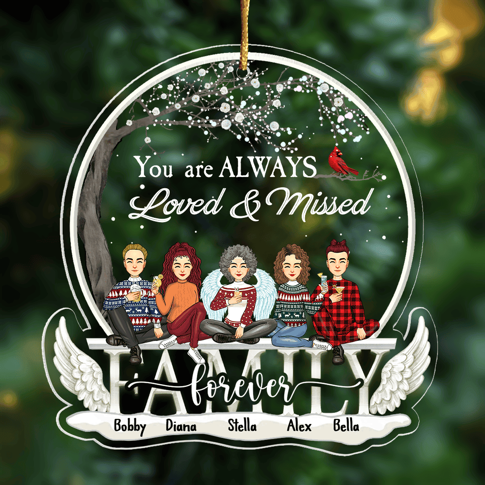 Christmas In Heaven Ornament - You're Always Loved & Missed Personalized Memorial Acrylic Ornament