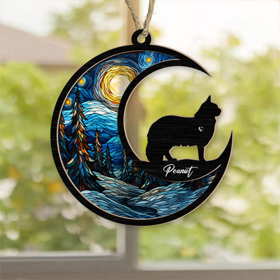 Pet Memorial Suncatcher, Loss Of Pet Sympathy Gift, Handmade Custom Name Cat Decor, Mastiff Lovers Gift For Mothers Birthday