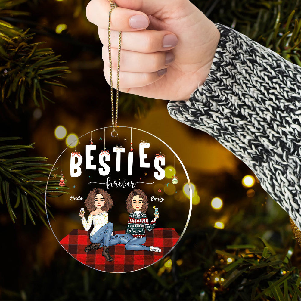 Luxury Ornament Besties Forever - Personalized Acrylic Ornament Gift For Besties, Best Friends
