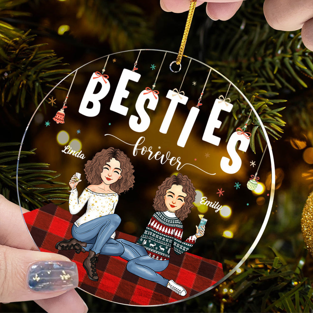 Luxury Ornament Besties Forever - Personalized Acrylic Ornament Gift For Besties, Best Friends