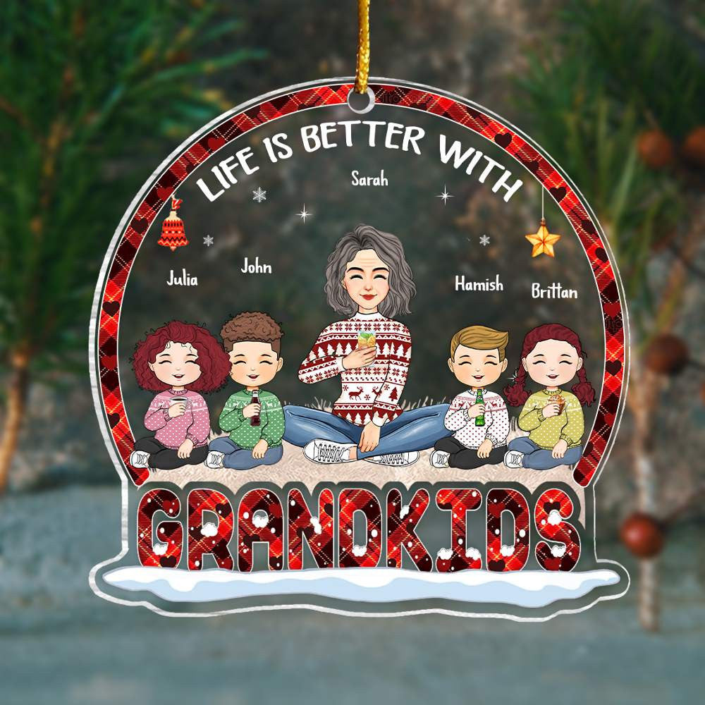 Life Is Better With Grandkids - Personalized Acrylic Ornament