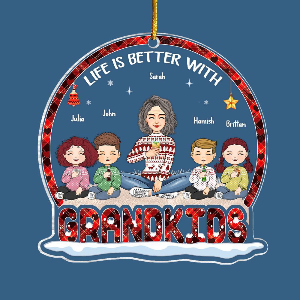 Life Is Better With Grandkids - Personalized Acrylic Ornament