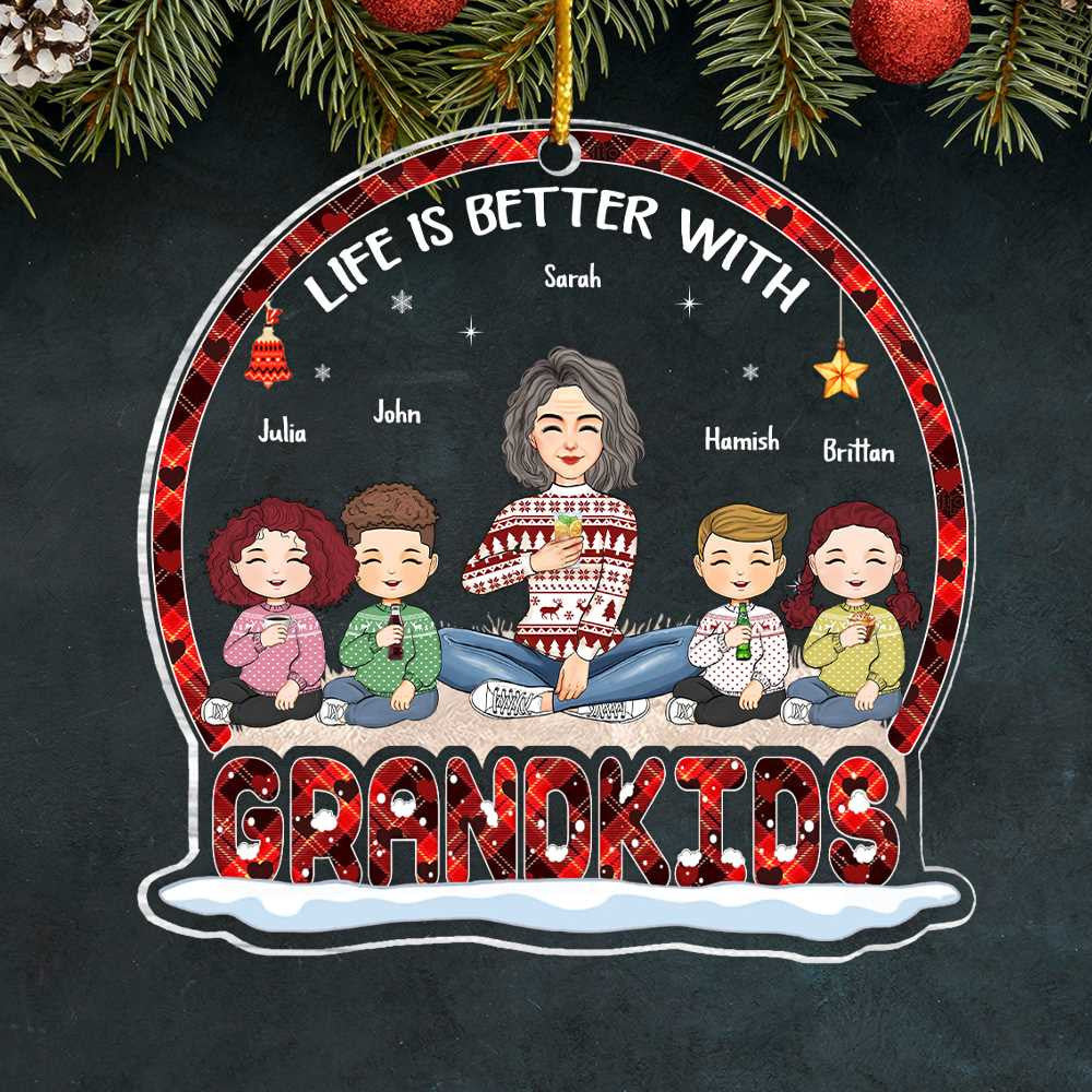 Life Is Better With Grandkids - Personalized Acrylic Ornament