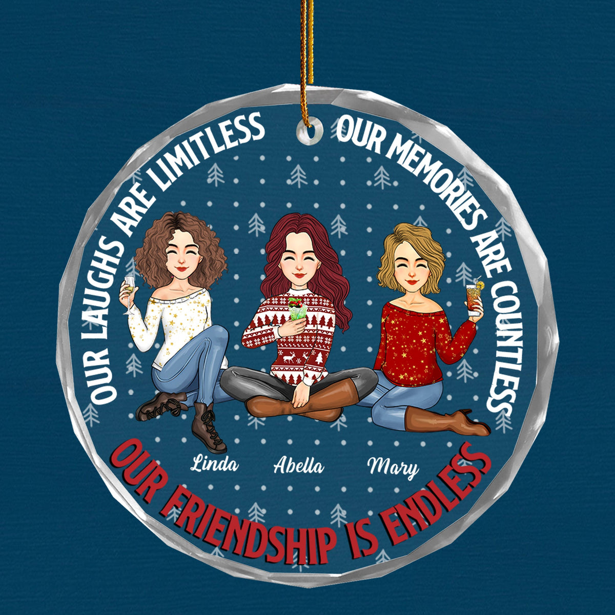 Luxury Ornament Our Friendship Is Endless - Personalized Glass Ornament