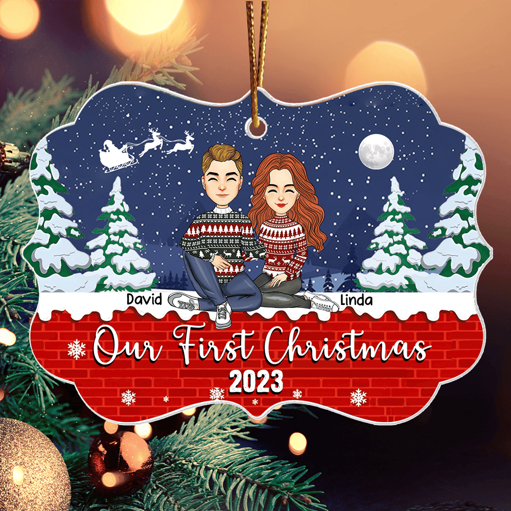 Our First Christmas - Customized Couple Ornament